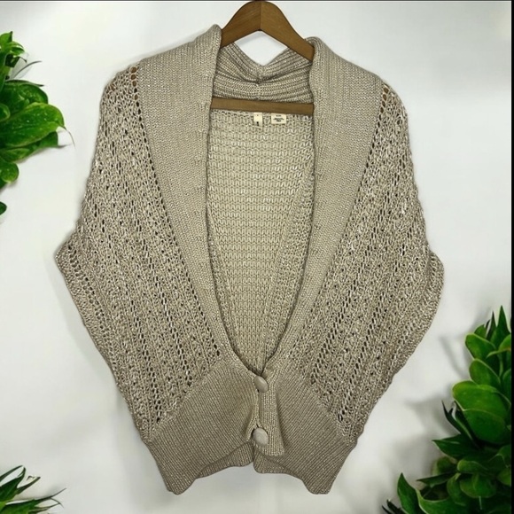 MOTH Anthropologie Dolman Slouchy Oversized Chunky Knit Cardigan Boho Sweater - Picture 12 of 12